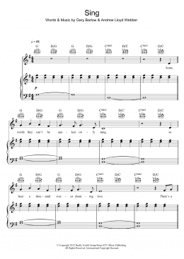 page one of Sing (Piano, Vocal & Guitar Chords)