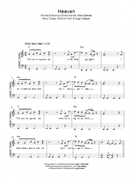 page one of Heaven (Easy Piano)