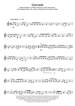 page one of Grenade (Violin Solo)