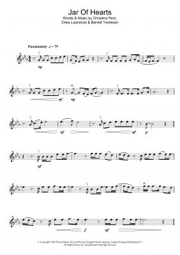 page one of Jar Of Hearts (Violin Solo)