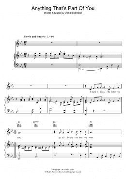 page one of Anything That's Part Of You (Piano, Vocal & Guitar Chords)