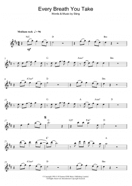 page one of Every Breath You Take (Alto Sax Solo)