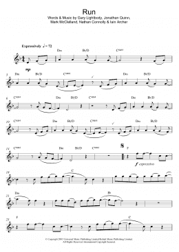 page one of Run (Alto Sax Solo)