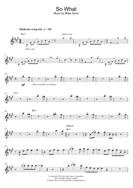 page one of So What (Alto Sax Solo)