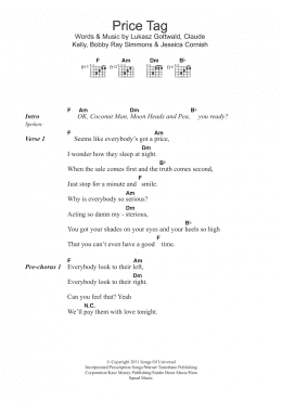 page one of Price Tag (Guitar Chords/Lyrics)