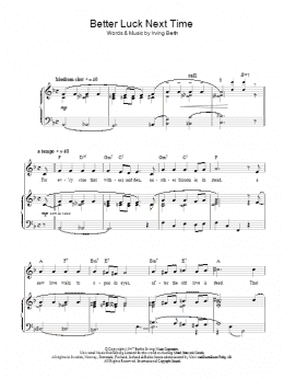 page one of Better Luck Next Time (Piano, Vocal & Guitar Chords)