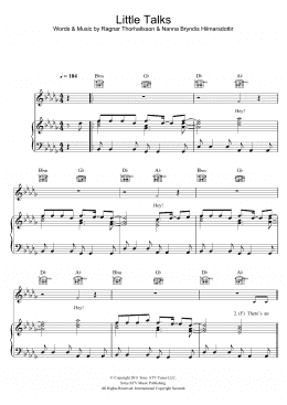 page one of Little Talks (Piano, Vocal & Guitar Chords)