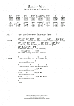 page one of Better Man (Guitar Chords/Lyrics)