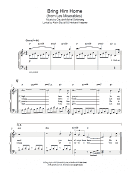 page one of Bring Him Home (from Les Miserables) (Easy Piano)