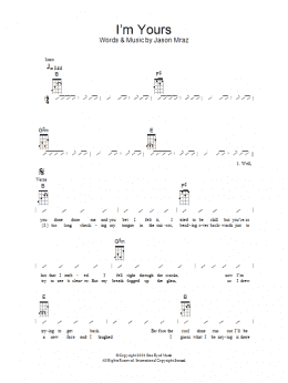 page one of I'm Yours (Ukulele Chords/Lyrics)