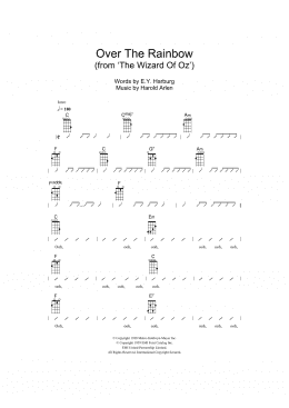 page one of Over The Rainbow (from 'The Wizard Of Oz') (Ukulele Chords/Lyrics)