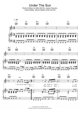 page one of Under The Sun (Piano, Vocal & Guitar Chords)