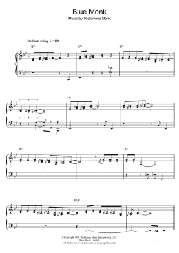 page one of Blue Monk (Piano Solo)