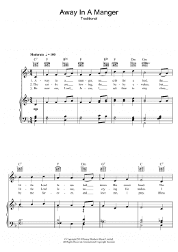 page one of Away In A Manger (Piano, Vocal & Guitar Chords)