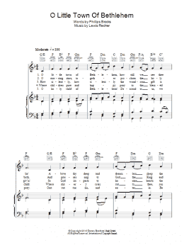 page one of O Little Town Of Bethlehem (Piano, Vocal & Guitar Chords)