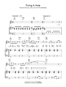 page one of Fixing A Hole (Piano, Vocal & Guitar Chords)