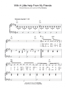 page one of With A Little Help From My Friends (Piano, Vocal & Guitar Chords)