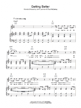 page one of Getting Better (Piano, Vocal & Guitar Chords)