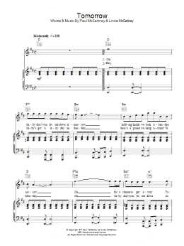 page one of Tomorrow (Piano, Vocal & Guitar Chords)