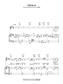 page one of I Believe (Piano, Vocal & Guitar Chords)