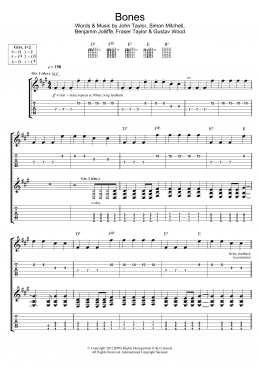 page one of Bones (Guitar Tab)