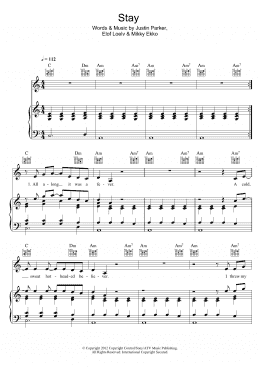 page one of Stay (Piano, Vocal & Guitar Chords (Right-Hand Melody))