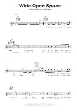 page one of Wide Open Space (Lead Sheet / Fake Book)