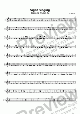 page one of Beginning Sight Singing #2