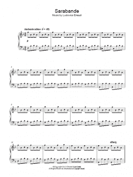 page one of Sarabande (Piano Solo)