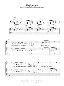 page one of Explosions (Piano, Vocal & Guitar Chords)