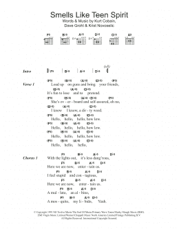 page one of Smells Like Teen Spirit (Guitar Chords/Lyrics)