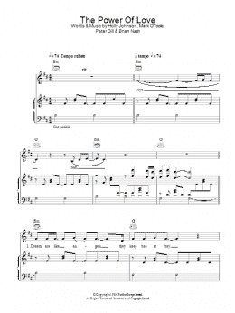 page one of The Power Of Love (Piano, Vocal & Guitar Chords)