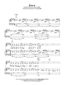 page one of Brave (Piano, Vocal & Guitar Chords)