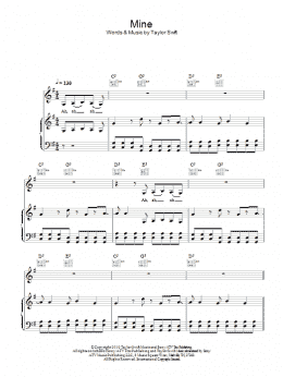 page one of Mine (Piano, Vocal & Guitar Chords)