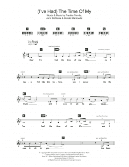 page one of (I've Had) The Time Of My Life (Piano Chords/Lyrics)