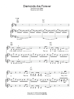 page one of Diamonds Are Forever (Piano, Vocal & Guitar Chords)