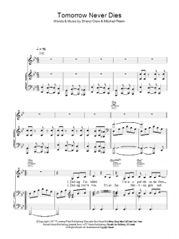 page one of Tomorrow Never Dies (Piano, Vocal & Guitar Chords)