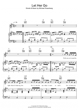 page one of Let Her Go (Piano, Vocal & Guitar Chords)