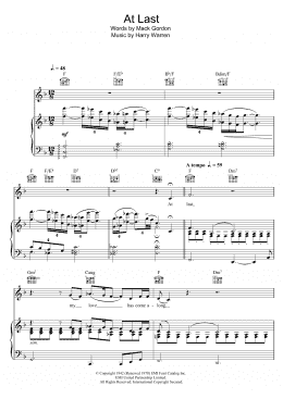 page one of At Last (Piano, Vocal & Guitar Chords (Right-Hand Melody))