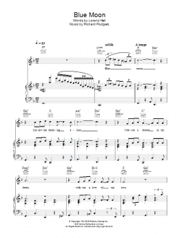 page one of Blue Moon (Piano, Vocal & Guitar Chords)