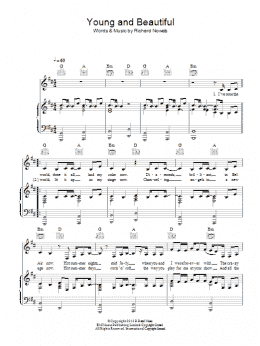 page one of Young And Beautiful (Piano, Vocal & Guitar Chords)