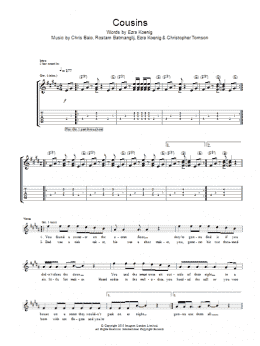 page one of Cousins (Guitar Tab)