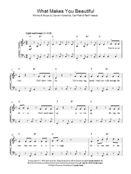 page one of What Makes You Beautiful (Easy Piano)