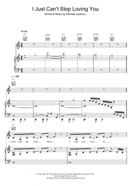 page one of I Just Can't Stop Loving You (Piano, Vocal & Guitar Chords)