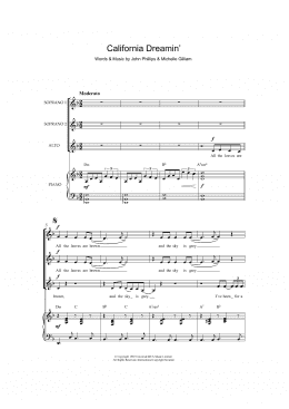 page one of California Dreamin' (SSA Choir)