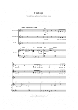 page one of Feelings (SSA Choir)