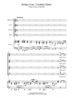 page one of Bridge Over Troubled Water (SATB Choir)