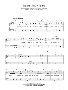 page one of The Tracks Of My Tears (Easy Piano)