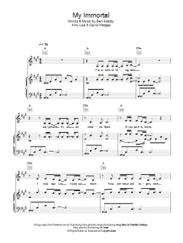 page one of My Immortal (Piano, Vocal & Guitar Chords)