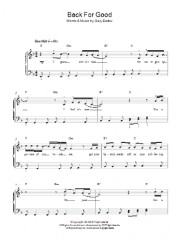 page one of Back For Good (Easy Piano)